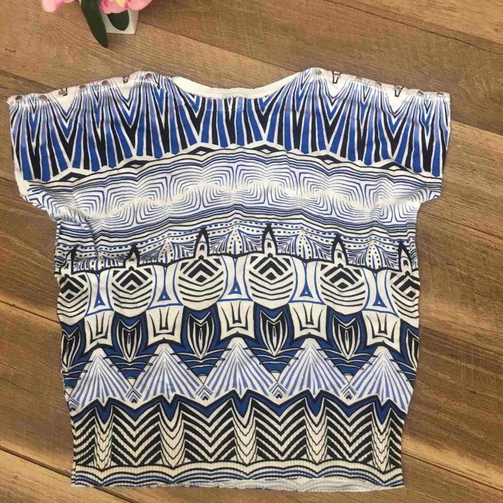 Joseph Allen knit top tribal blouse S
